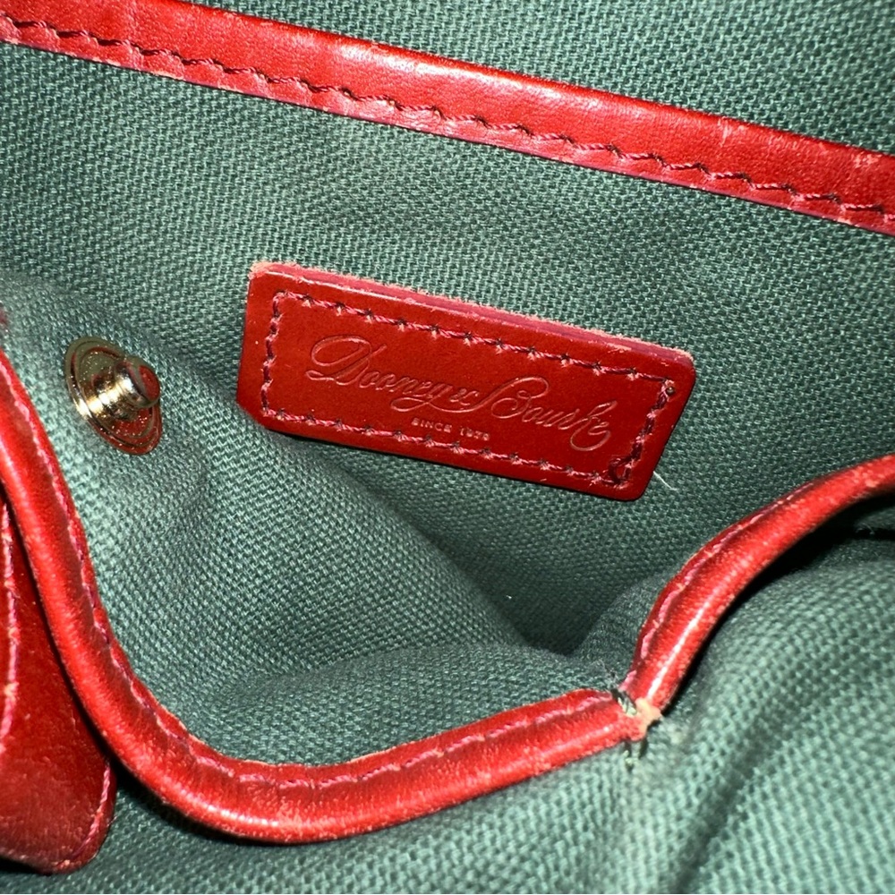 Plaid Tote Bag with Brown Leather Straps - Picture 5 of 9